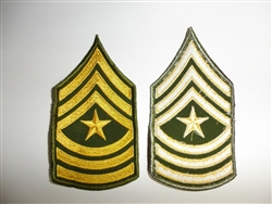e4265p Vietnam US Army Rank Chevron Staff/Sergeant Major OD pair R1D
