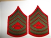 e4275p Vietnam USMC Chevron Gunnery Sergeant E-7 Rank Winter red green pair R20B