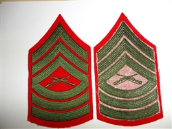 e4276p Vietnam USMC Chevron Master Sergeant E-8 Rank Winter red green pair R20B