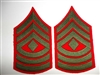 e4277p Vietnam USMC Chevron First Sergeant E-8 Rank Winter red green pair R20B