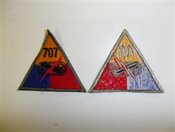E4649 WW2 US Army Armored 707 Tank Battalion Triangle patch Corps Division R24A