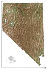 Shaded relief map of Nevada