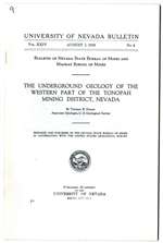 The underground geology of the western part of the Tonopah mining district, Nevada TEXT AND PLATE