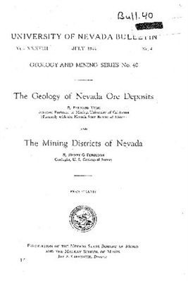 The geology of Nevada ore deposits; and The mining districts of Nevada TEXT AND COLOR PLATE