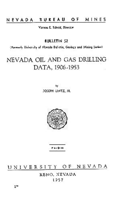 Nevada oil and gas drilling data, 1906-1953 OUT OF PRINT