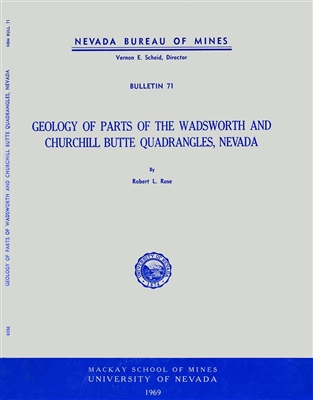 Geology of parts of the Wadsworth and Churchill Butte quadrangles, Nevada