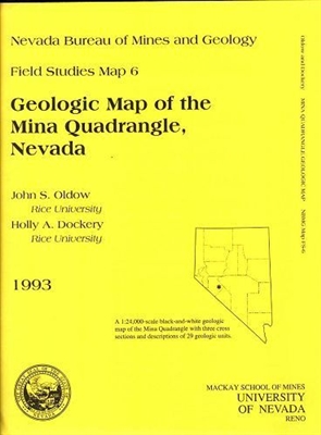 Geologic map of the Mina quadrangle, Nevada B/W MAP