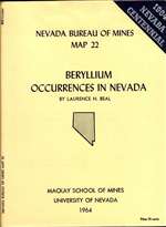 Beryllium occurrences in Nevada