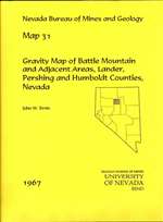 Gravity map of Battle Mountain and adjacent areas, Lander, Pershing, and Humboldt Counties, Nevada 