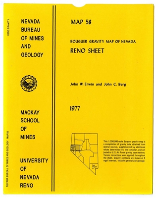 Bouguer gravity map of Nevada: Reno sheet