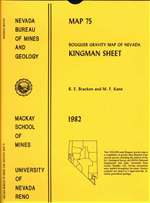 Bouguer gravity map of Nevada: Kingman sheet