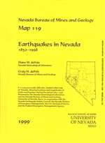 Earthquakes in Nevada, 1852-1998 FOR TEACHERS ONLY, FOLDED--STILL AVAILABLE BUT SUPERSEDED BY MAP 179