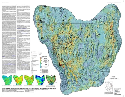 Geothermal potential map of the Great Basin, western United States 75 PERCENT OF ORIGINAL SIZE