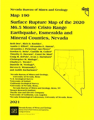 Surface rupture map of the 2020 M6.5 Monte Cristo Range earthquake, Esmeralda and Mineral counties, Nevada