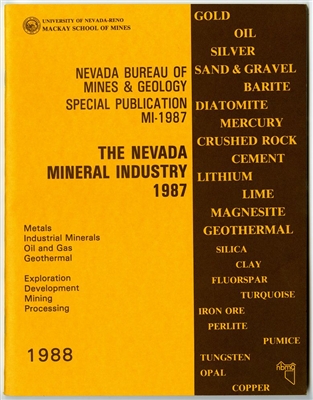 The Nevada mineral Industry 1987 TAPE-BOUND BOOKLET