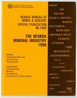 The Nevada mineral industry 1990 TAPE-BOUND BOOKLET
