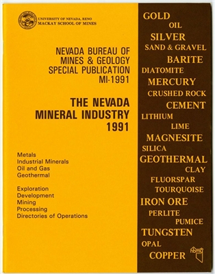 The Nevada mineral industry 1991 TAPE-BOUND BOOKLET