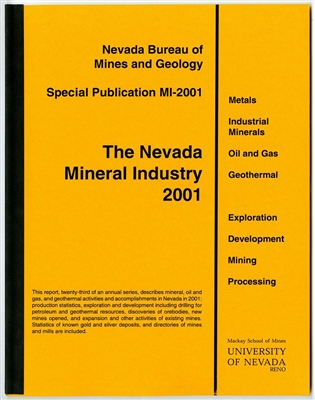 The Nevada mineral industry 2001 TAPE-BOUND BOOKLET