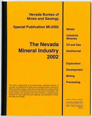 The Nevada mineral industry 2002 TAPE-BOUND BOOKLET