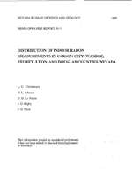 Distribution of indoor radon measurements in Carson City, Washoe, Storey, Lyon, and Douglas counties, Nevada