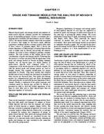 Grade and tonnage models for the analysis of Nevada's mineral resources (Chapter 11 from Open-File Report 96-2: An analysis of Nevada's metal-bearing mineral resources) TEXT