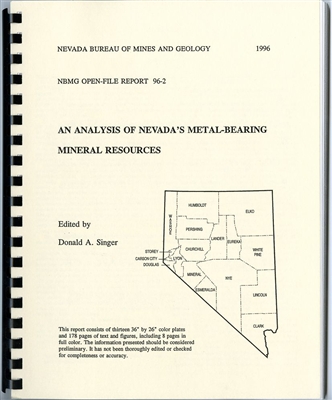 An analysis of Nevada's metal-bearing mineral resources COMB-BOUND TEXT AND 13 ROLLED PLATES