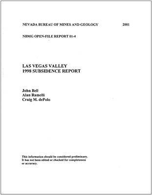 Las Vegas Valley 1998 subsidence report COMB-BOUND REPORT