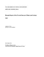 Biennial report of the Nevada Bureau of Mines and Geology 2000?ï¿½ï¿½2001