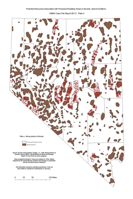 Mining districts of Nevada (Plate 4 from Open-File Report 06-12: Potential resources associated with proposed roadless areas in Nevada, second edition) PLATE 4 AND TEXT