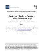 Quaternary faults in Nevada--Online interactive map SUPERSEDED BY INTERACTIVE MAP ON WEBSITE, SEE MAP 167 FOR PAPER VERSION