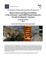 Observations and reported effects of the February-April 2008 Mogul-Somersett, Nevada earthquake sequence CD-ROM