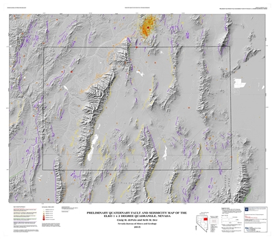 Preliminary Quaternary fault and seismicity map of the Elko 1 x 2 degree quadrangle, Nevada