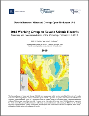 2018 Working Group on Nevada Seismic Hazards: Summary and recommendations of the workshop, February 5-6, 2018