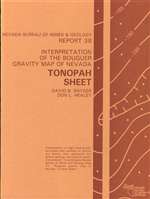Interpretation of the Bouguer gravity map of Nevada, Tonopah sheet