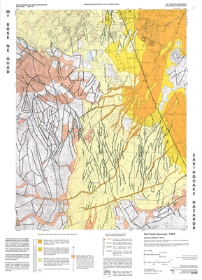 Mt. Rose NE quadrangle: Earthquake hazards map