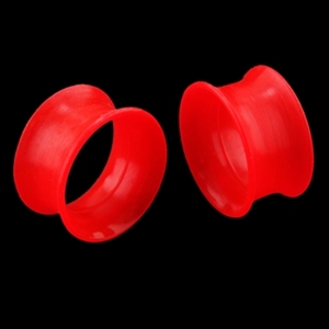 Double Flare Red Silicone Ear Plug Gauges