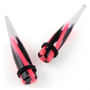 Acrylic Stretcher Taper Ear Plugs Red Black Clear Gauge Body Jewelry AP-30