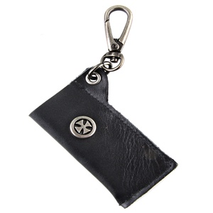 Genuine Leather Key Chain - Gladiator Cross - Black