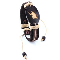 Trendy Celeb Genuine Leather Bracelet - Samurai (One Size Fits All).