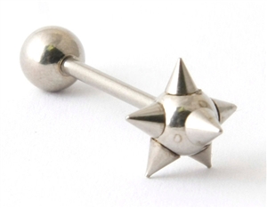 Steel Tongue Ring with Spikes TR-31