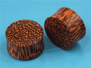 double flare palm wood ear plug design gauge organic Body Jewelry 1" (INCH) 7/8