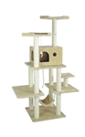 70" Cat Tree and  Kitty Condo Scratching Post Beige