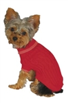 Fashion Pet Classic Cable Sweater in Red with Pink Trim Small