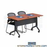 Mobile Flip-Top Computer Tables for Training Rooms Meetings Conferences Nexel
