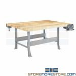 Maple Shop Table Two Vises Workbench Classroom School Furniture Diversified