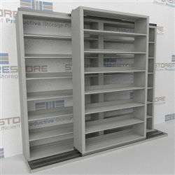 Double Deep (Four Post) Sliding Mobile File Shelving, 2/1 Letter-Size (8' 4" W x 2' 2-1/2" D x 6' 9-3/4" H with 7 levels), #SMS-25-B821LT4P7