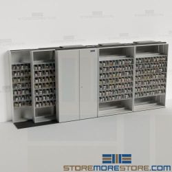 Space Saving Pharmacy Shelving Sliding Mobile Shelves Retail Rx Design Cabinets