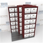 Three Rows Deep Box Shelving Moving Sideways on Tracks Storing Files Documents | SMST021BX-4P6