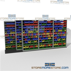 Compact Shelves for Plastic Bins