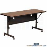 Flip Nest Tables Fold Down Tops Stacks Together Training Office Desks Efficient